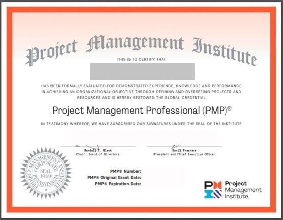 گواهی نامه PMP