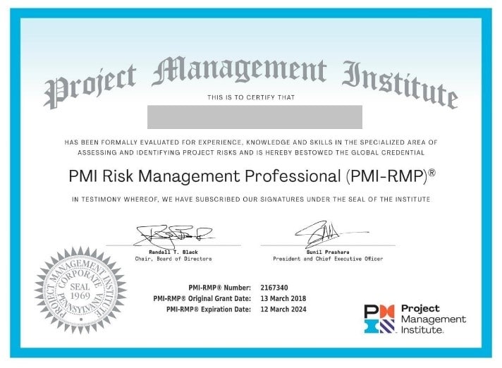 گواهی نامه PMI-RMP